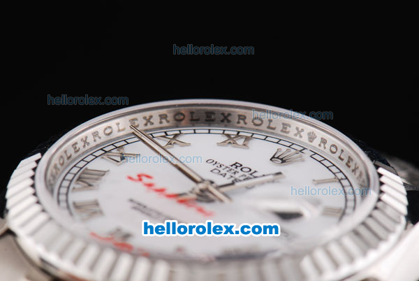 Rolex Datejust Automatic Movement White Dial with Silver Roman Markers and SS Strap - Click Image to Close